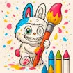 Labubu Doll Coloring Book for Kids